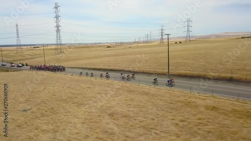 279 California Biking race road Cycling aerial from side