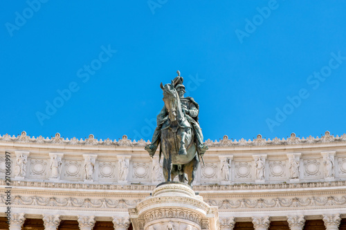 Equestrian Statue of Vittorio Emanuele, Altare della Patria, Piazza Venezia, Rome Italy
