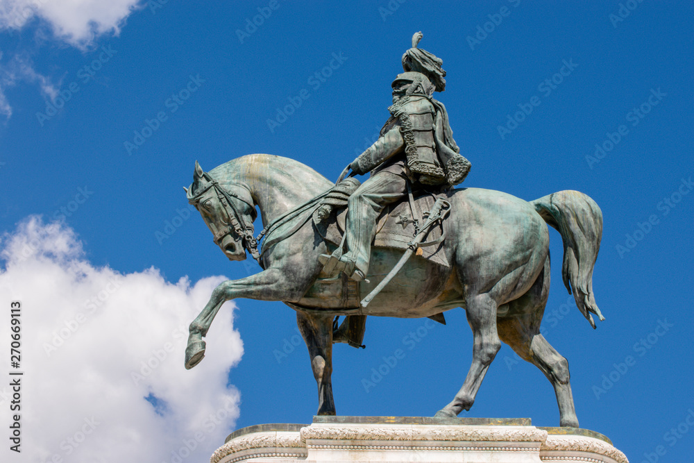 Equestrian Statue of Vittorio Emanuele, Altare della Patria, Piazza Venezia, Rome Italy Equestrian Statue of Vittorio Emanuele, Altare della Patria, Piazza Venezia, Rome Italy