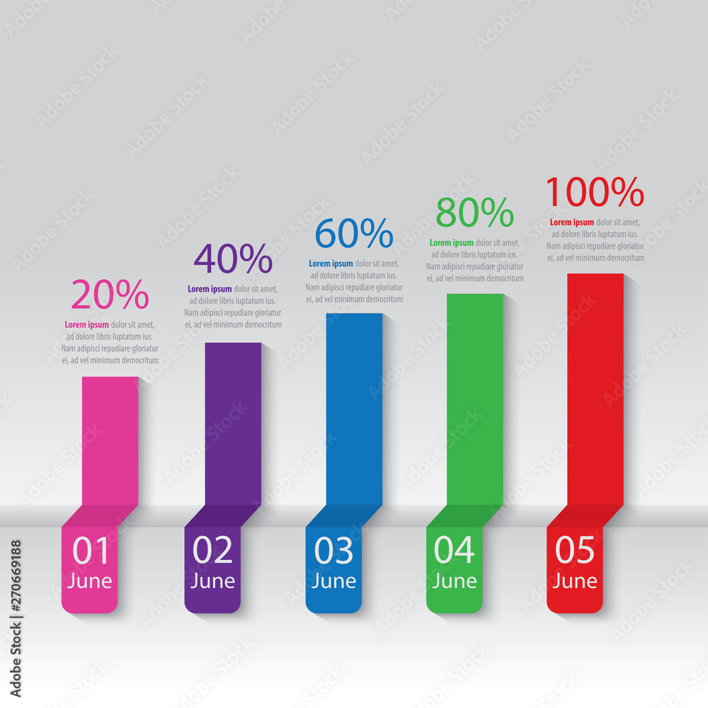 5 columns, chart, graph, Infographics management, finance, analytics, presentation. Vector illustration 5 columns, chart, graph, Infographics management, finance, analytics, presentation. Vector illustration