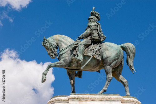 Equestrian Statue of Vittorio Emanuele  Altare della Patria  Piazza Venezia  Rome Italy