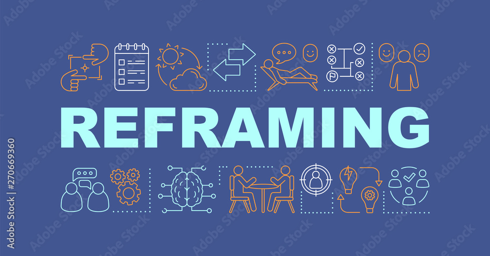 Fototapeta premium Reframing word concepts banner