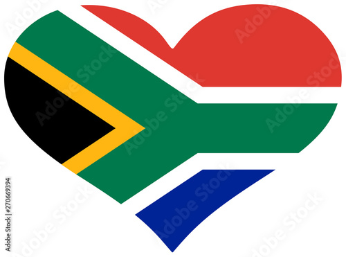South Africa flag heart