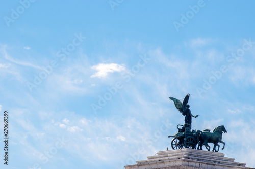 Quadriga on top of Monument Vittorio Emanuele, Altare della Patria, Piazza Venezia, Rome Italy