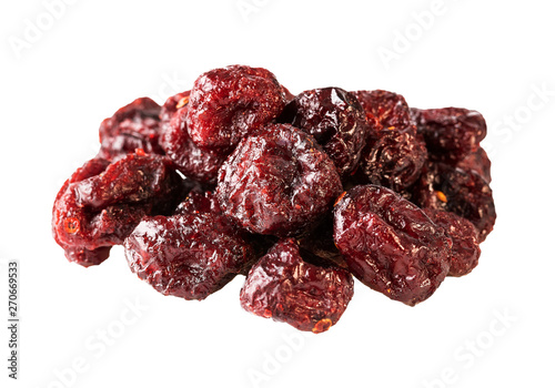 Cranberries dry dried isolated on white