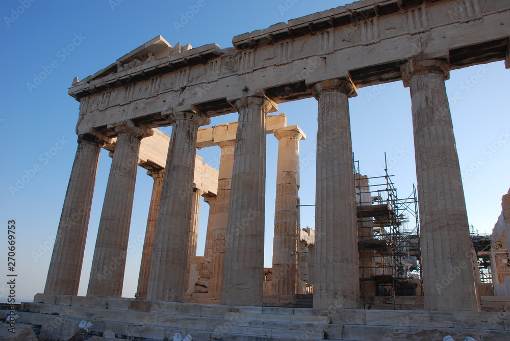 Tourists on the Acropolisof Athens, Greece. June 2016. 