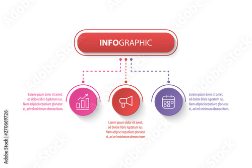 Presentation business infographic template with 3 options. Vector illustration