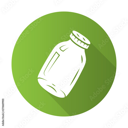 Glass jars flat design long shadow glyph icon