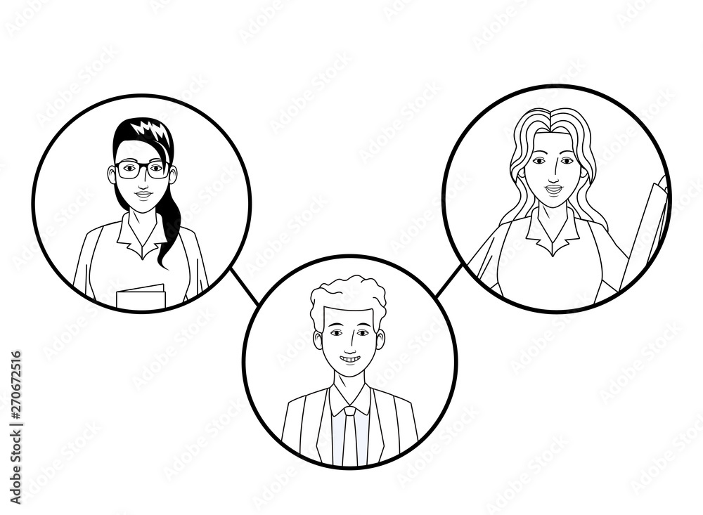group of business people avatar profile picture in round icon black and white group of business people avatar profile picture in round icon black and white