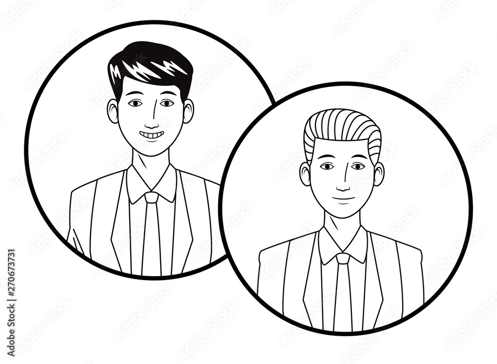 businessmen avatar profile picture in round icons black and white businessmen avatar profile picture in round icons black and white