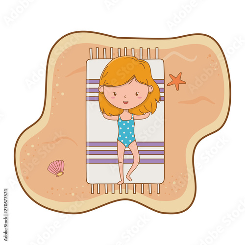 summer vacation relax cartoon vector illustration