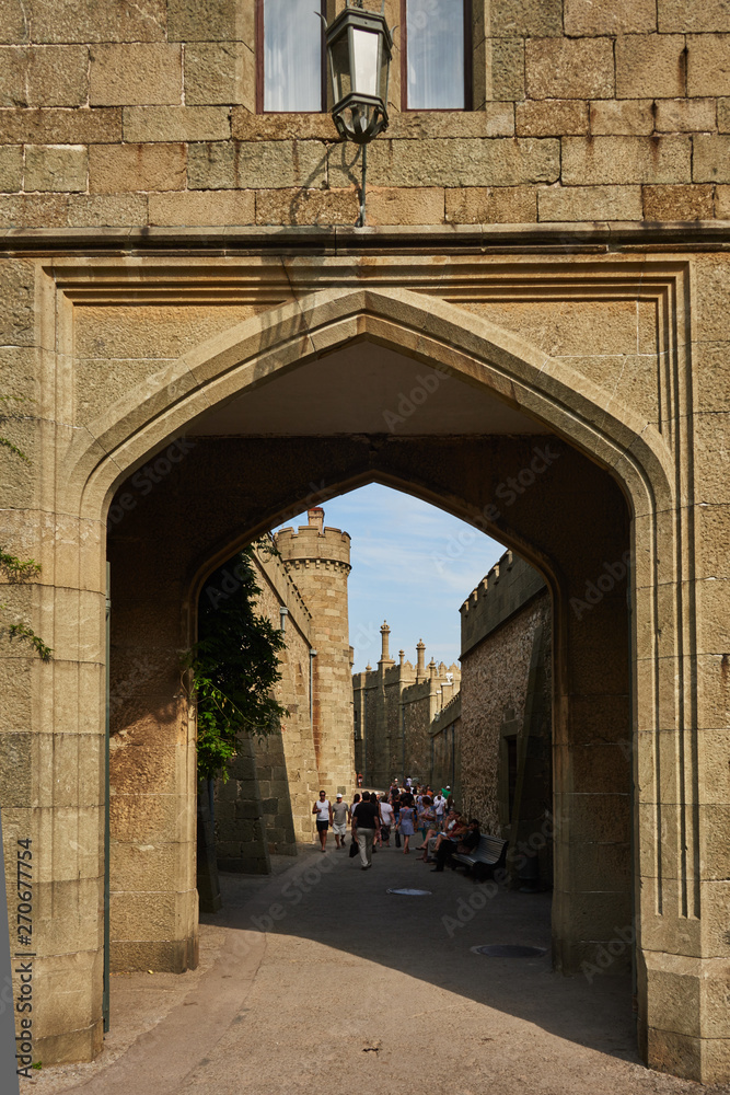 Russia. Crimea. Vorontsov Palace. Entrance to Shuvalovsky passage