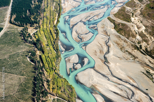 Waimakariri River in North Canterbury, New Zealand, from above photo