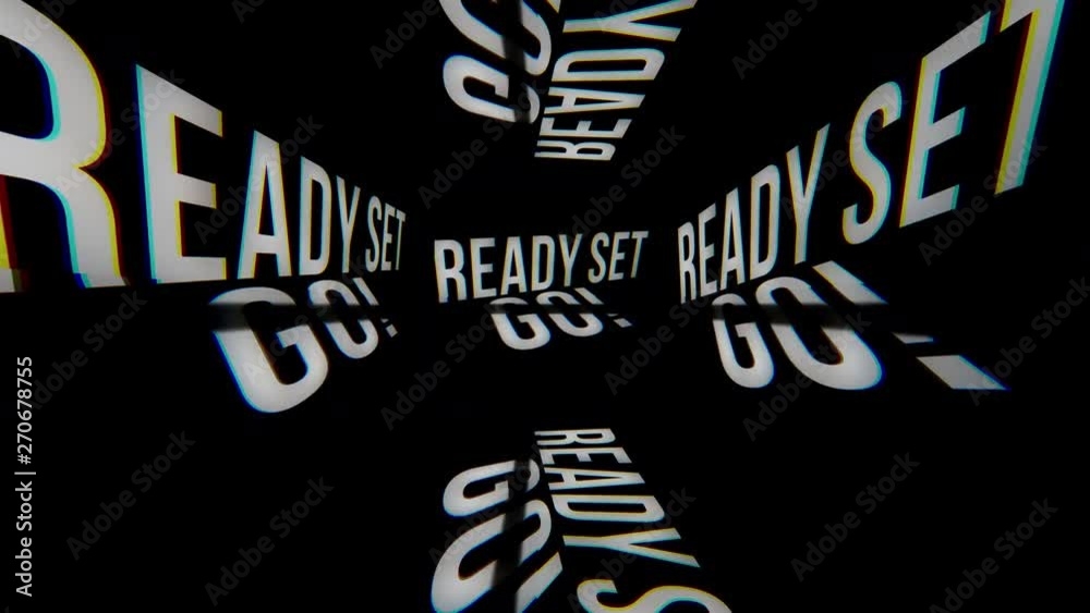 Ready Set Go Type Loop with Glitch Effects in 3D Room