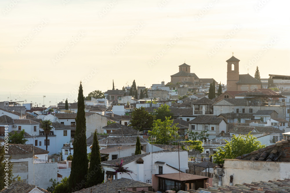 Fototapeta premium Rooftops of Albaicín at Dusk - Granada, Spain