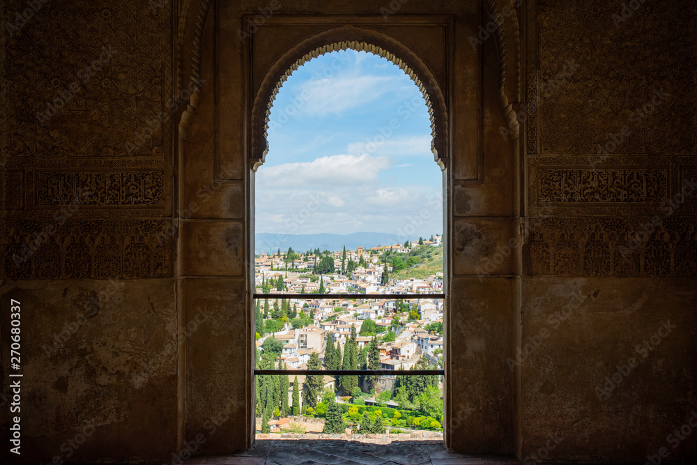 View of Albaicín Through an Ornate Doorway - Granada, Spain