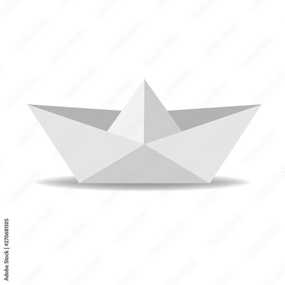 white paper boat, ship, hand-made. vector illustration white paper boat, ship, hand-made. vector illustration