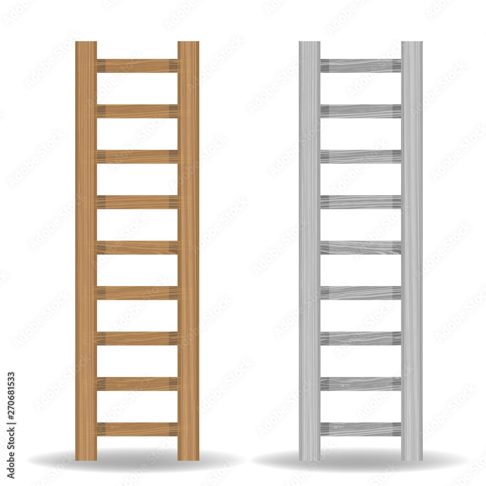 wooden ladder, vector illustration