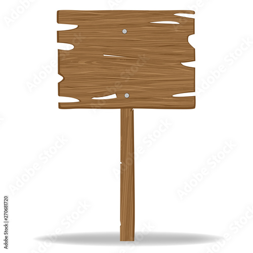 Wooden sign , signboard. vector illustration