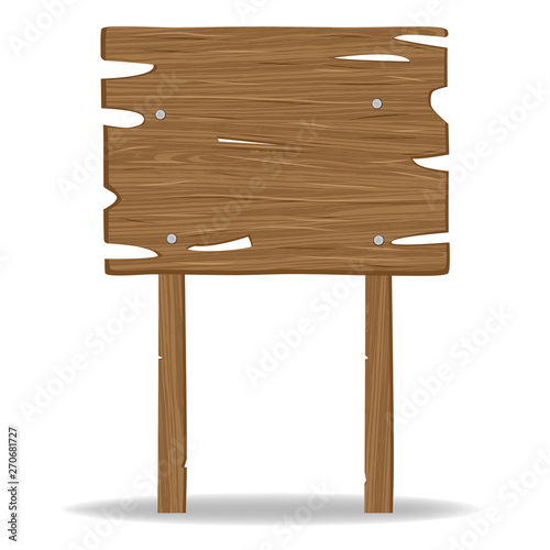 Wooden sign , signboard. vector illustration