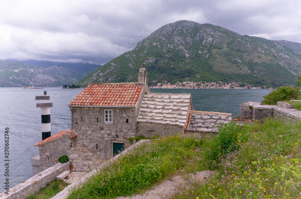 Our Lady of the Rocks Church view from Crkva Gospe od Andela. Crkva Gospe od An ela 1585g. Our Lady of the Rocks Church view from Crkva Gospe od Andela. Crkva Gospe od An ela 1585g.