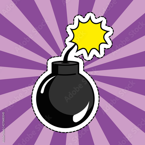 Pop art explosive bomb cartoon
