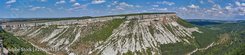 Russia. Crimea. Chufut-kale. Panorama of the Biyuk-Ashlama-Dere valley and the Besh-Kosh plateau photo