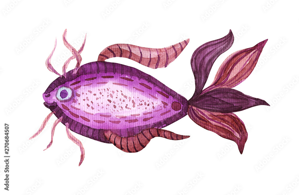 Isolated watercolor fish Isolated watercolor fish