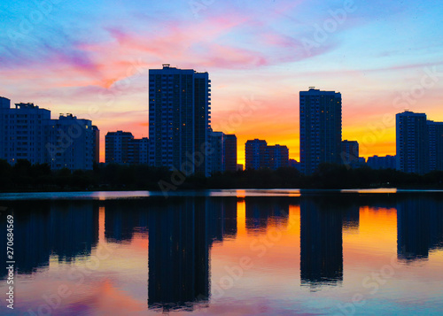 Skyline at sunset.