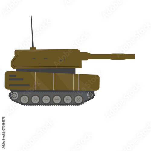 Side view of a military war tank - Vector