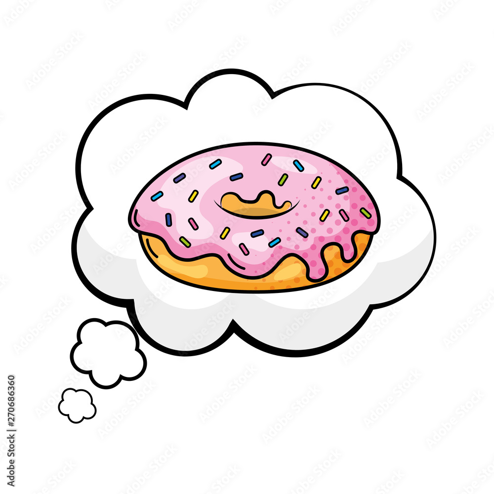 donut into a speech bubble donut into a speech bubble