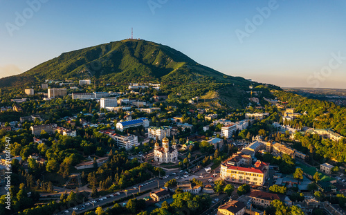 Resort city Pyatigorsk, aerial view from drone photo