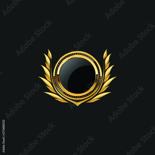 Blank Badge Shield Crest Label Armor Luxury Gold Design Element Template for logo background Card Invitations Decoration Element