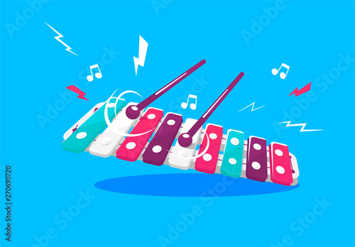 vector illustration of children's musical instrument xylophone