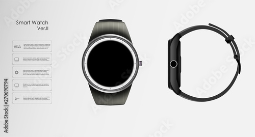 The concept of smart watches that monitor the parameters of sleep and rest, health and heart rate. Vector illustration