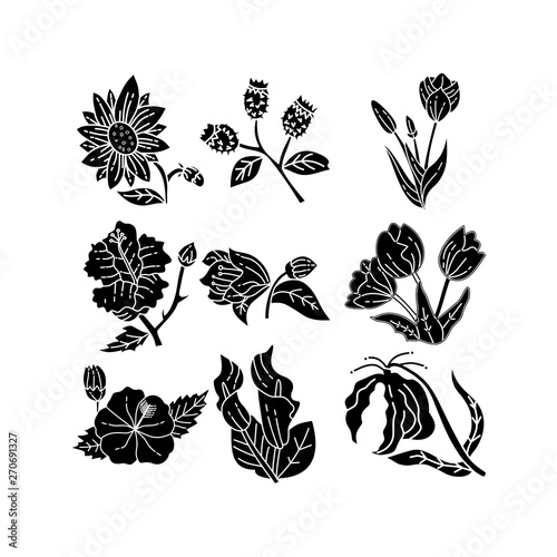 Flower Leaf Illustration Design Template Vector