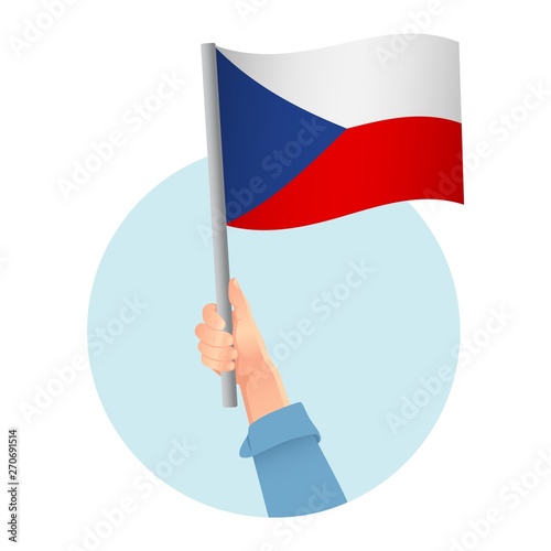 Czech Republic flag in hand icon