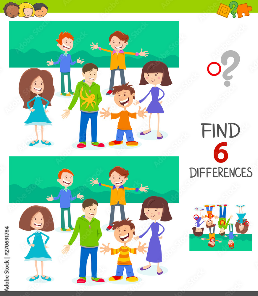 finding differences game with children group finding differences game with children group