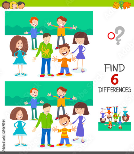 finding differences game with children group