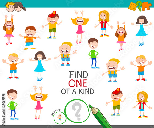one of a kind task with cartoon children