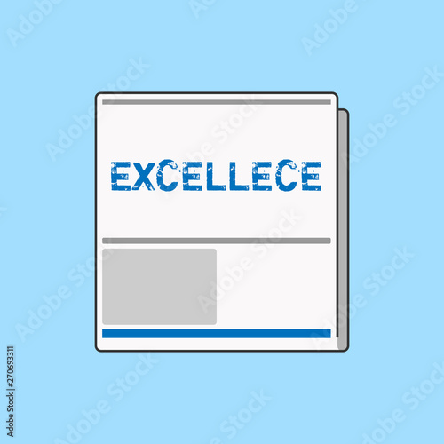 Word writing text Excellece. Business concept for quality of being outstanding or extremely good Five stars White Board Memoramdum Layout Informing of Meeting Forum Notification photo