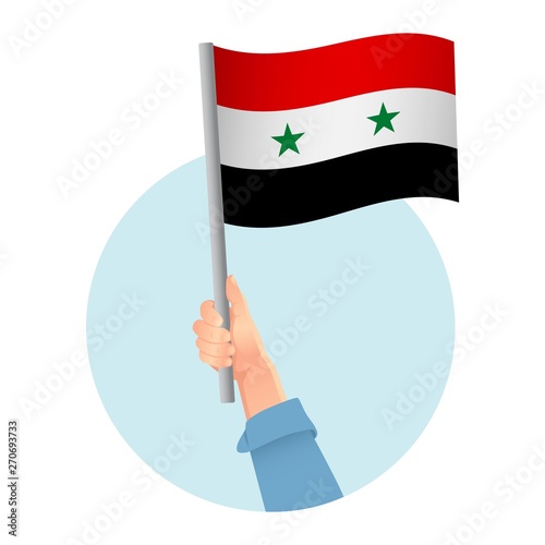 syria flag in hand icon