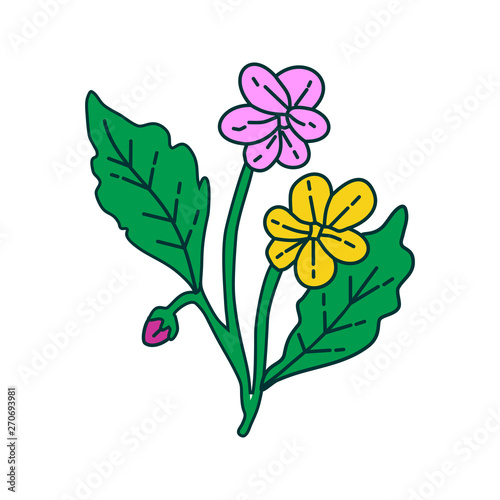 Flower Leaf Illustration Design Template Vector