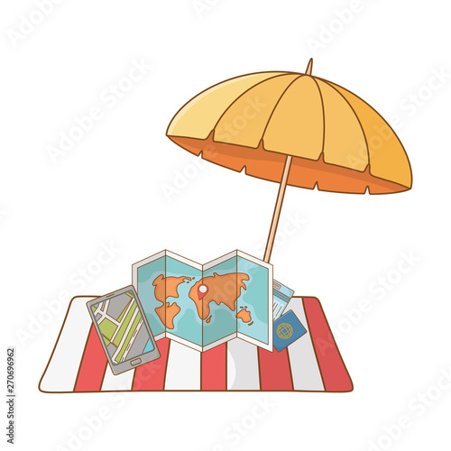 summer vacation relax cartoon vector illustration