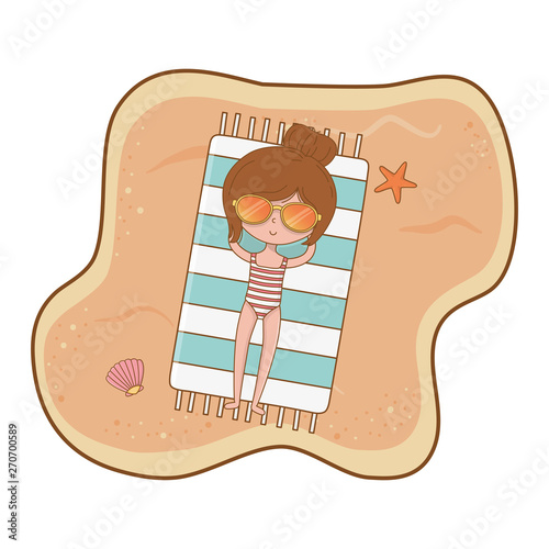 summer vacation relax cartoon vector illustration