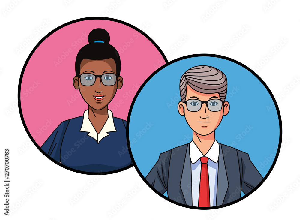 business couple avatar profile picture in round icons business couple avatar profile picture in round icons