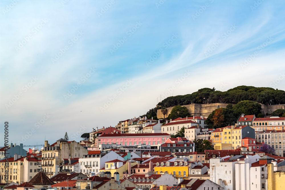 High angle view of Lisbon city, Portugal