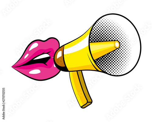Pop art bullhorn colorful cartoon