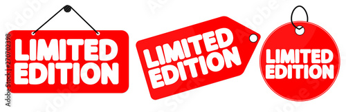 Set Limited Edition tags design template, promo banners, vector illustration