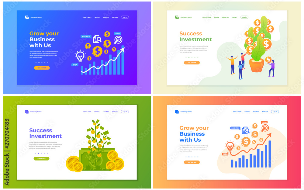 vector illustration of investment, financial, and business growing. Modern vector illustration concepts for website and mobile website development.
